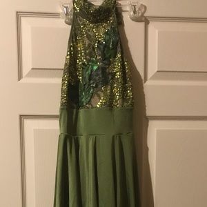 Long Green Forest Competition Dance Costume